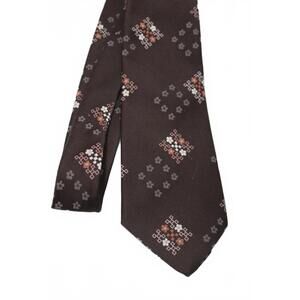 1970s SUPERBA Ultra Wide Brown Floral Necktie